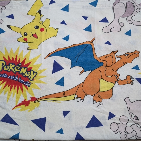 Pokemon Other - Vintage Pokemon Cotton Flannel Twin Flat Sheet